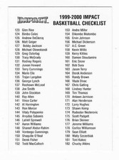 1999-00 Fleer Skybox Impact Checklist 123 - 200 Plus Inserts Unmarked picture