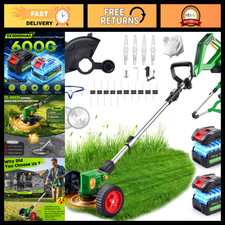 High-Power 20000RPM Cordless Weed Wacker, 4-in-1 Electric String Trimmer, LED Di picture