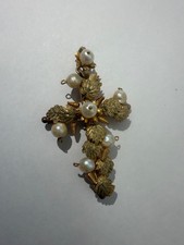 Antique Cross Pendant 14k Gold with pearls picture