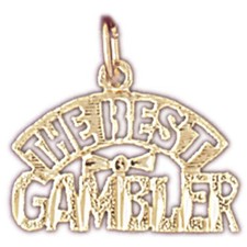 The Best Gambler Charm Pendant 14k Gold picture