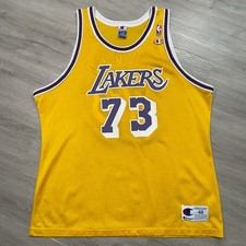 DENNIS RODMAN Los Angeles Lakers Champion Jersey 48 XL Vintage Authentic picture