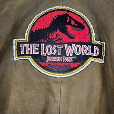 Vintage Excelled The Lost World Jurassic Park Leather Bomber Jacket Men XL picture