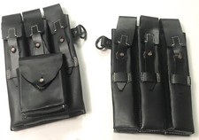 WWII GERMAN MP EARLY WAR LEATHER AMMO POUCHES-BLACK picture