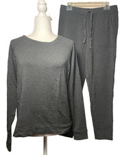 Loft Lou and Grey  MEDIUM 2 Piece Signaturesoft Gray Sweat Shirt & Pants  NWTs picture
