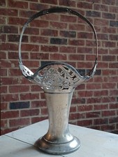 Antique PAIRPOINT Antique VICTORIAN BRIDE'S BASKET Silverplate Monogrammed FCL picture