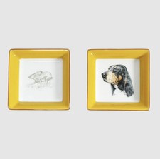 Hermès Tray Set Mini Trinket Grand Bleu de Gascogne Hound Rabbit Vintage Chasse picture