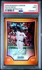 2009 Bowman Chrome Orange REFRACTOR #22 David Ortiz /25 PSA 9 Red Sox HOF picture