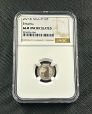 2025 Great Britain 10 Pence Britannia 1/10 oz Pt Platinum 0.9995 NGC Gem Unc picture