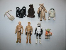 Vintage Star Wars Figure Lot. Yoda,Luke,Biker Scout,Jawa,Logray, Kenner 1977-83 picture