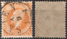 B10-4 Norway 1856-57 NK 2,nicely canc. Skien 4/9 1863, King Oscar i, MI 2, Sc #2 picture