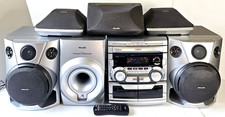 RARE Vintage Philips FW-P78 Mini HiFi System 270 Watts With 6 Speakers & Remote picture