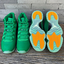 Jordan Air Jordan 11 Men's Green Mid Top Lace Up Basketball Athletic Sneaker picture