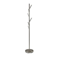 Adesso Coat Rack Brushed Steel 6 Hooks Space-Saving 67