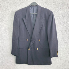 Vintage Valentino Uomo Double Breasted Blazer Mens 40R Navy Blue Sports jacket picture