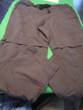 EUC THE NORTH  FACE TNF MENS NYLON BELTED PANTS ZIP OFF SHORTS GRAY 36X32 picture