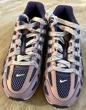Nike P-6000 Unisex Kids Gray/Navy Mesh Lace-Up Athletic Sneakers 7 EU38 picture