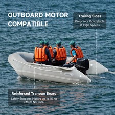 10ft Inflatable Boat Raft Fishing Dinghy Tender Pontoon Dive Rescue Heavy Duty picture