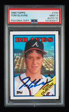 Topps 1988 Tom Glavine #779 RC Hard Signed Auto PSA 9/10 Braves  picture