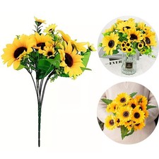 26-Head Artificial Sunflower Bouquet Silk Fake Flowers Wedding Home Decoration picture