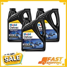 (3 pack) Mobil Delvac 1300 Super Heavy Duty Premium Synthetic Blend 15W-40, 1Gal picture
