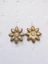 Vintage Sterling Silver 925 Flower Star Earrings Rhinestone 0.9