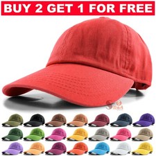 Plain Solid Polo Style Baseball Hat Washed Cotton Adjustable Cap Mens Womens picture