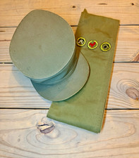 VTG 1950s Boy Scouts Garrison Kepi Field Cap Sash Masonry Rooster Blacksmithing⁠ picture
