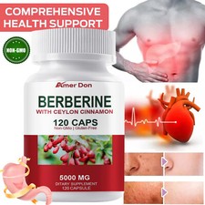 Berberine with Ceylon Cinnamon 5000mg 120 Caps Heart Health & Immune - US picture