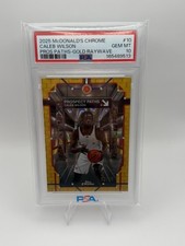Topps 2025 McDonald's Chrome Caleb Wilson Gold RayWave /50 PSA 10 picture
