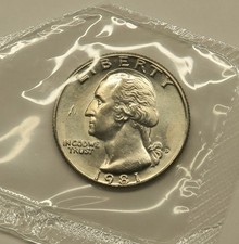 1981 D Uncirculated Washington Quarter in Mint Cello,  picture