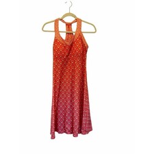 Prana Cali Dress Coral Peach Geometric Pattern Summer Resortwear Coastal Sz Med picture