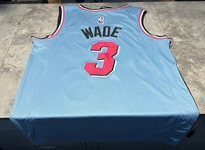 NWT Nike Miami Heat Dwayne Wade Miami Vice Swingman Jersey Size Large Blue picture
