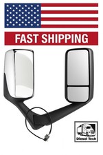 Freightliner Cascadia RH Passenger Side Mirror - Heated - Chrome -Fits 2018-2026 picture