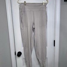 Athleta Womens M Gray Venice High Rise Travel Stretch Pockets Jogger Pants picture