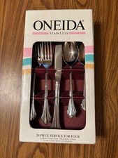 Vintage Oneida Bancroft Stainless Steel 20-Piece Flatware Set Service for 4 NEW picture
