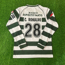 C.Ronaldo #28 Sporting CP Home Jersey 2001/03 Long Sleeve Men’s jerseys All size picture