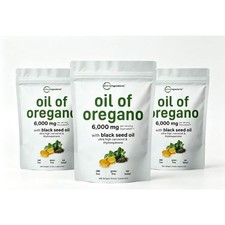 1-3Pack Micro Ingredients Oil of Oregano 6000mg with Black Seed Oil 300 Softgels picture