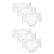 Hanes Briefs 6-Pack Men's Tagless Underwear White ComfortSoft Waistband Wicking picture