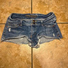 Abercrombie & Fitch Denim Shorts Distressed Blue picture