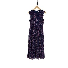 J Crew Womens Ditsy Floral Ruffle Tiered Chiffon Midi Dress Size 4 Preppy Dainty picture