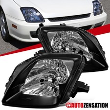 Fit 1997-2001 Honda Prelude Black Headlights Headlamps Assembly Left+Right 97-01 picture