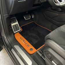 Black Floor Mats For Lamborghini Urus 2018-2024 With Orange Leather picture