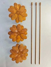 Rustic Blooming Flower Metal Garden Stake,Set of 3 Rustic Metal Yard Art Decor picture