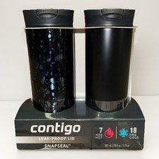 Contigo SNAPSEAL Insulated Stainless Steel Travel 2pk 20oz., Midnight Terrazzo & picture