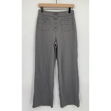 Halara Wide Leg Pants Womens Medium Gray Pull On High Waisted Patch Pockets NEW picture