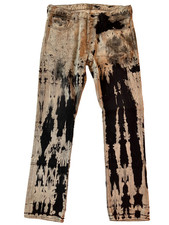 New w/Tags PRPS E70P21V Black/Beige Straight Leg Button Fly Jeans 36 x 35 picture