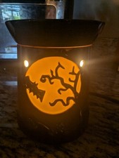 Scentsy Full Size Warmer, FRIGHT NIGHT, Halloween Bat & Spooky Tree picture