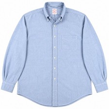 Vintage Brooks Brothers Makers OCBD Shirt Mens 16 32 Blue Supima Cotton USA picture