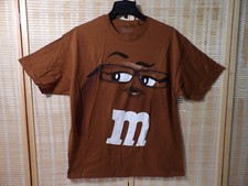 Adult Unisex Brown Large M&M's Face Short Sleeve T-Shirt picture