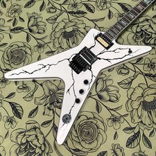 White Dime Washbun Electric Guitar Rosewood Fretboard Rare Black Lightning F/S picture
